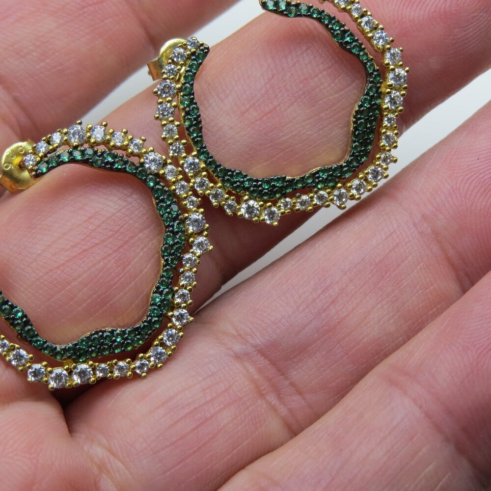 18k plated  Cubic Zirconia earring